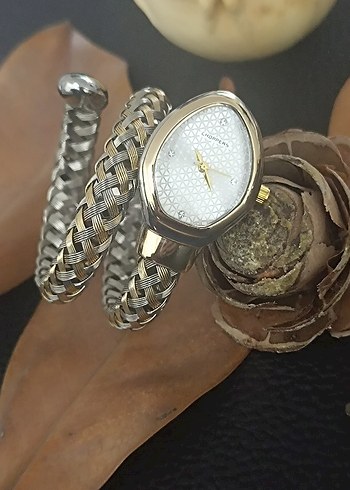 Bvlgari Model Yılanlı Klasik Kemerli Altın Gri Kadın Saati - Görsel 3