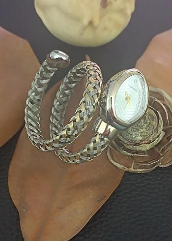 Bvlgari Model Yılanlı Klasik Kemerli Altın Gri Kadın Saati - Görsel 2