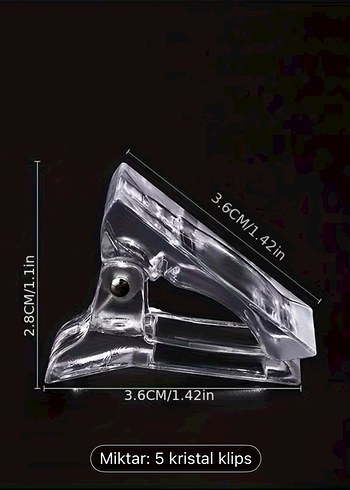 5 Adet Şeffaf Kristal Tırnak Klipsi - Görsel 2