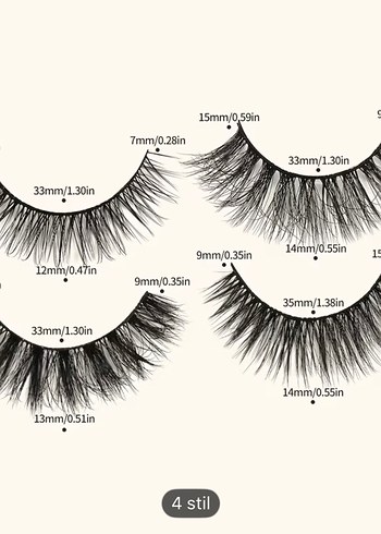 Pembe 4 Stilli Takma Kirpik Seti (17 Adet) - Görsel 3