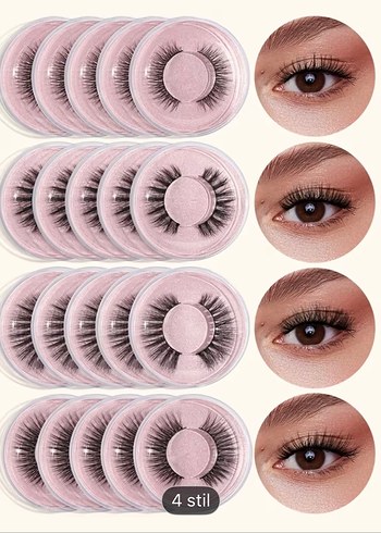 Pembe 4 Stilli Takma Kirpik Seti (17 Adet) - Görsel 2