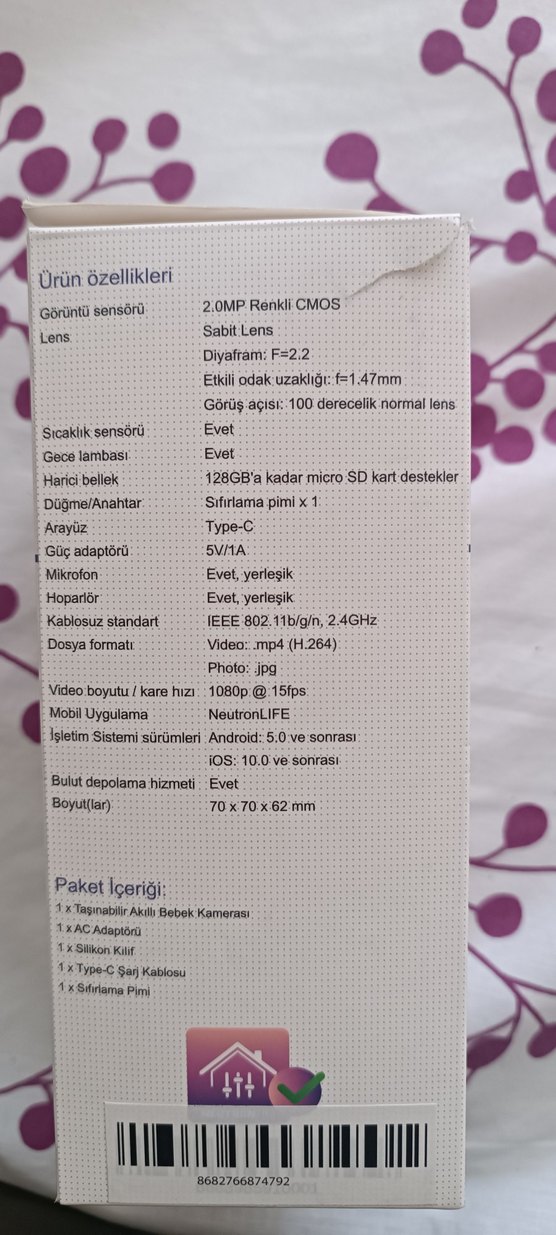Neutron Pembe Akıllı Bebek Kamerası - Sıfır Ayarında - Görsel 3