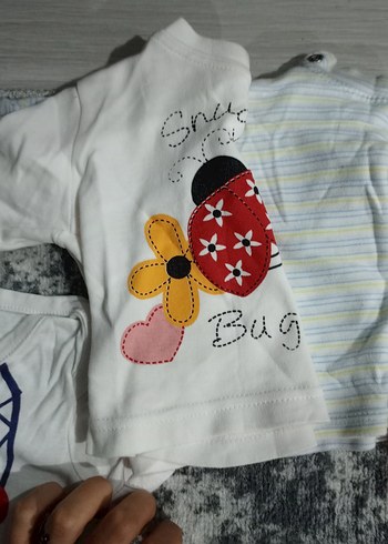 Nakışlı Pastel Beyaz Bebek Uyku Seti - Görsel 3