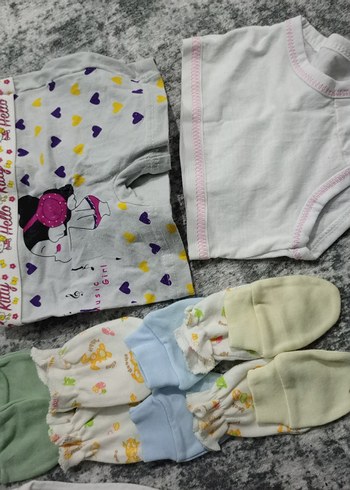 Nakışlı Pastel Beyaz Bebek Uyku Seti - Görsel 8