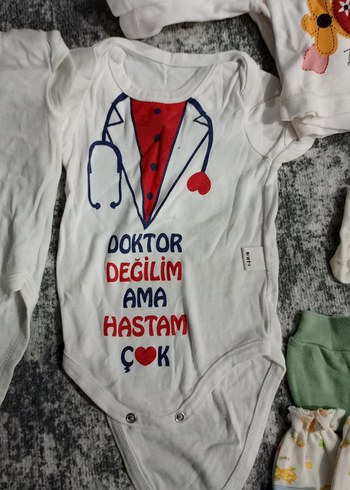 Nakışlı Pastel Beyaz Bebek Uyku Seti - Görsel 2