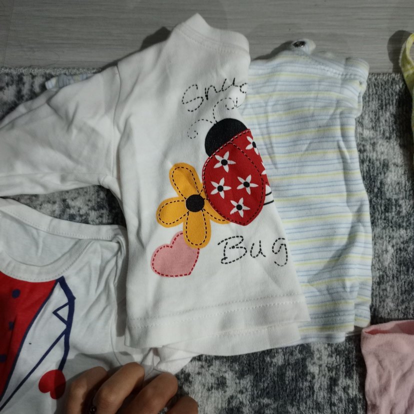 Nakışlı Pastel Beyaz Bebek Uyku Seti - Görsel 3