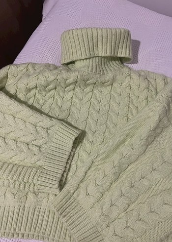 xl Beden Gri Örgü Boğazlı Kadın Kazak