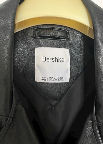 l Beden Kadın Siyah Deri Biker Ceket
