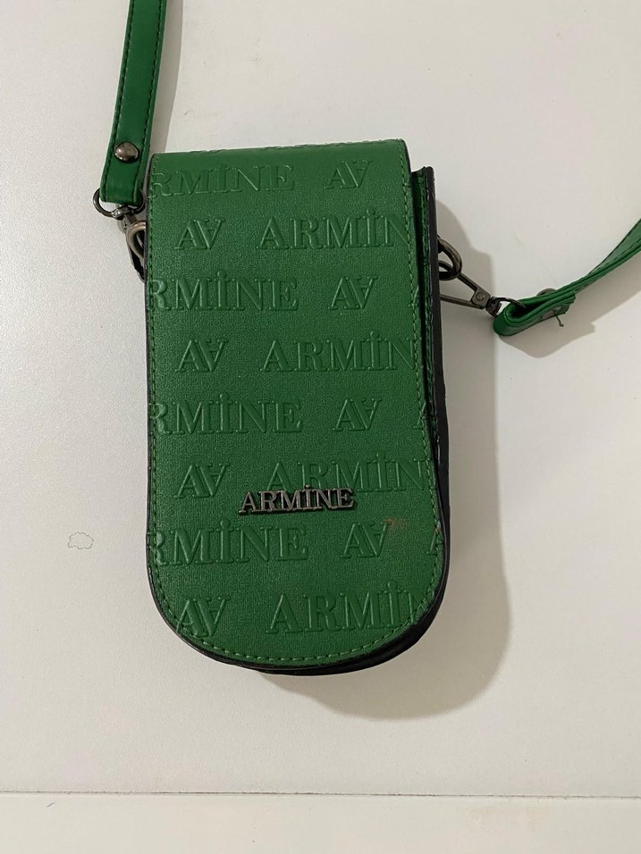 Armine Yeşil Deri Kadın Çapraz Çanta - Görsel 3