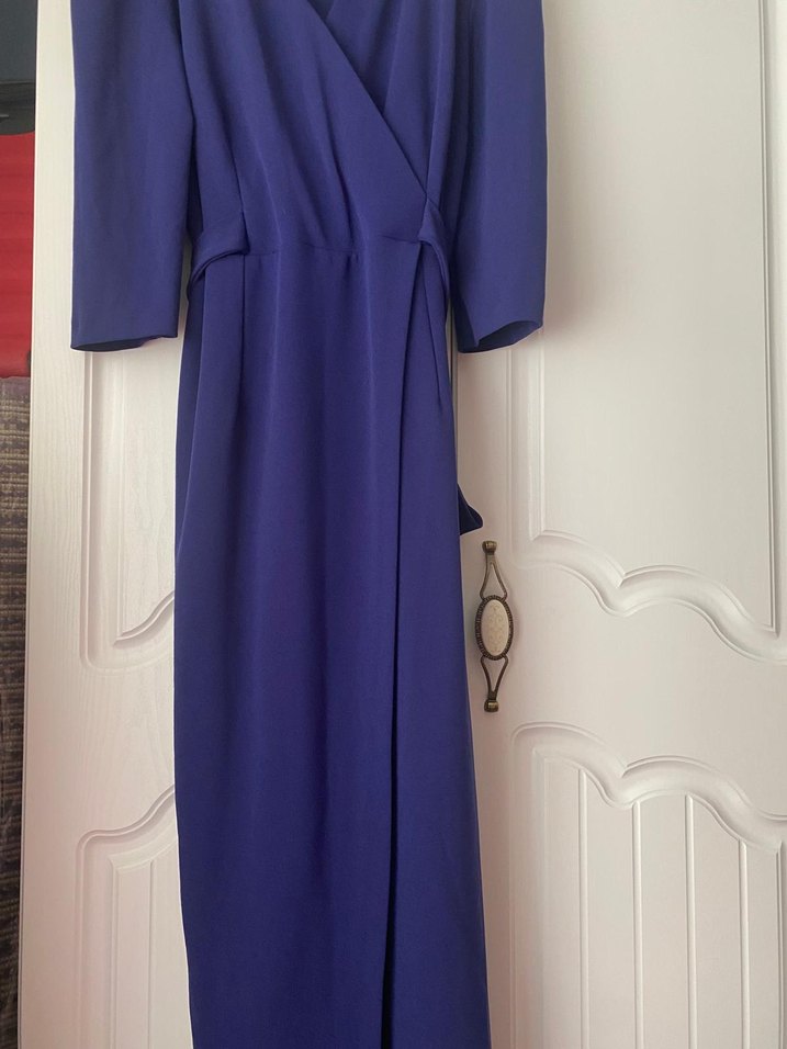Lacivert Uzun Kadın Elbise - Görsel 2