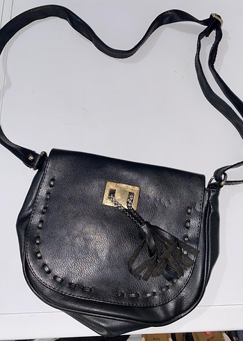 Siyah Deri Kadın Çanta - Görsel 3