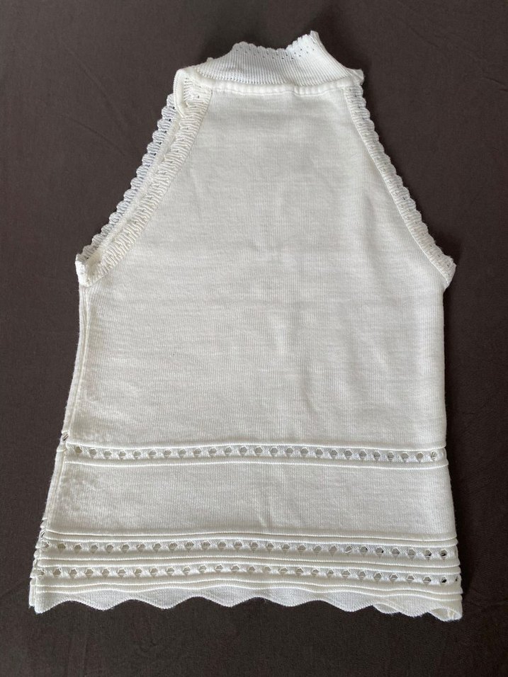 Dantel Detaylı Beyaz Bohem Kadın Süveter - Görsel 2