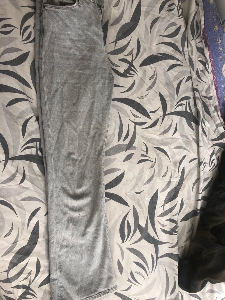 Gri Düğmeli Midi Denim Kadın Jean - Görsel 3