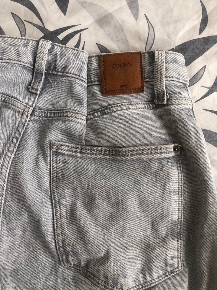 Gri Düğmeli Midi Denim Kadın Jean - Görsel 2