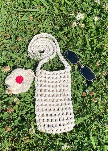 Dantel Detaylı Beyaz Örgü Kadın Çapraz Çanta - Görsel 4