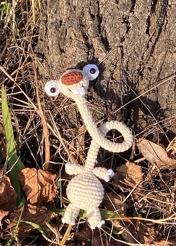 Bej ve Gri Örgü Peluş Oyuncak - Görsel 2