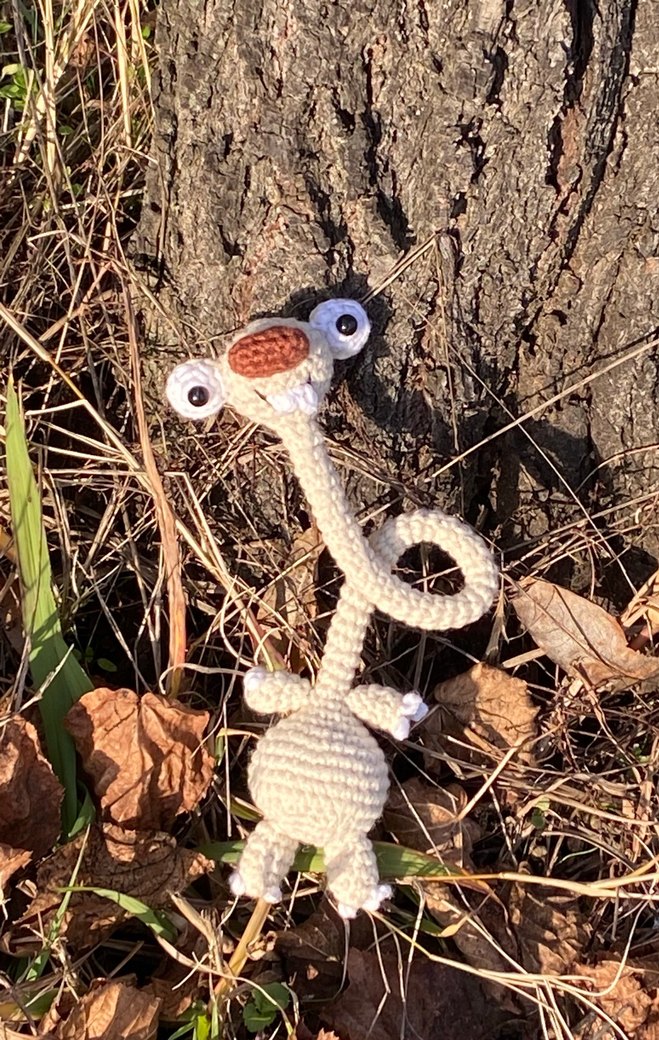 Bej ve Gri Örgü Peluş Oyuncak - Görsel 2