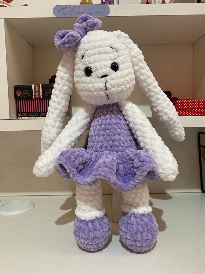 Mor Bebek Tavşan Peluş Oyuncak - Görsel 3