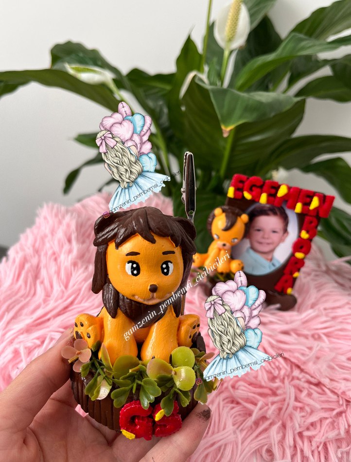 Aslan figürlü ikili set - Görsel 3