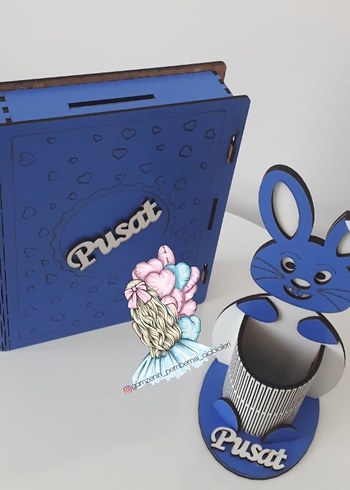 Kitap kumbara & Tavşan Kalemlik - Görsel 2