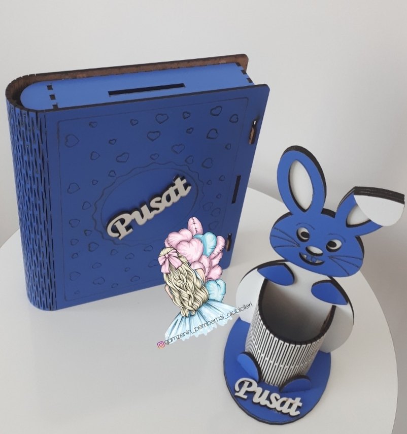 Kitap kumbara & Tavşan Kalemlik - Görsel 2