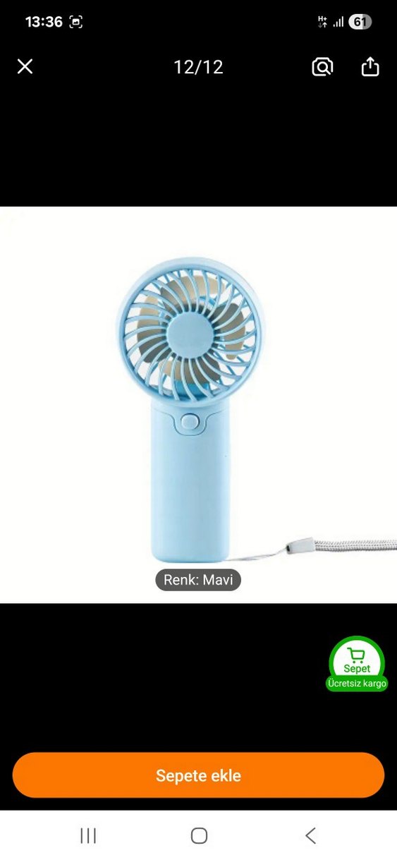 Diger Taşınabilir Mini Vantilatör - Görsel 2