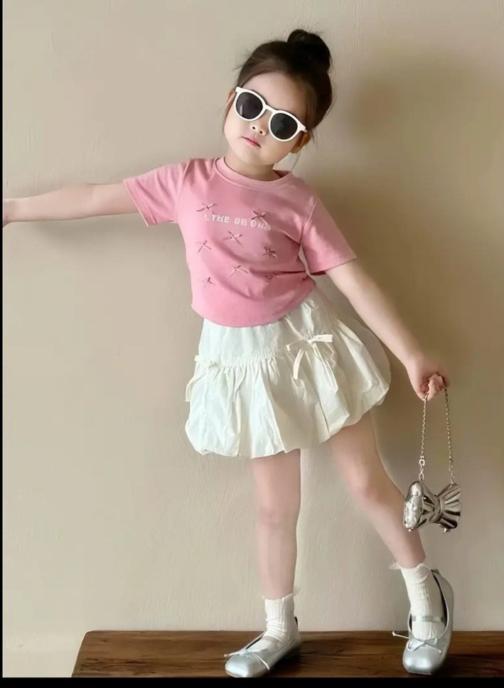 Kız Çocuk Pembe Pamuklu Takım - Görsel 3