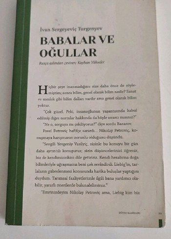 Babalar ve Oğullar - Ivan Sergeyevic Turgenyev