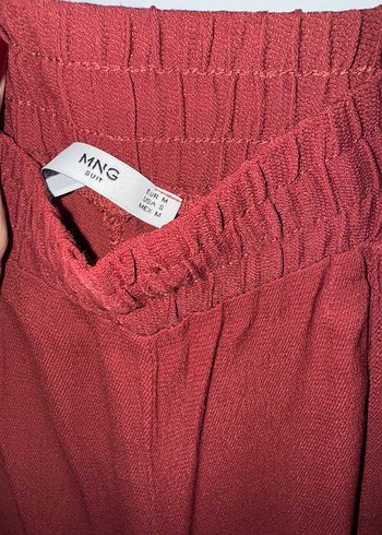 m Beden bordo Renk MangoBordo Salaş Kadın Uzun Parlak kumaş Pantolon