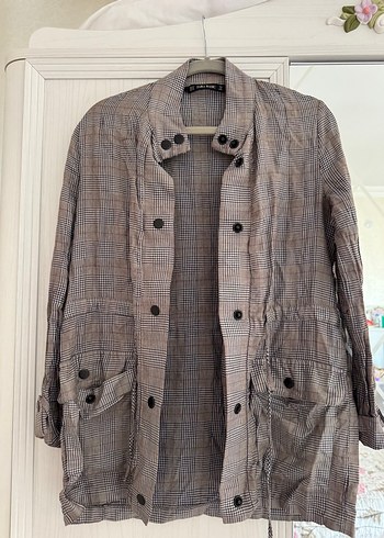 Zara Zara Basic Ekose Desenli ince ceket