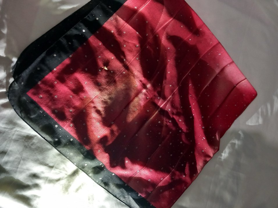 Parlak Bordo Drapeli Kadın Fular - Görsel 2