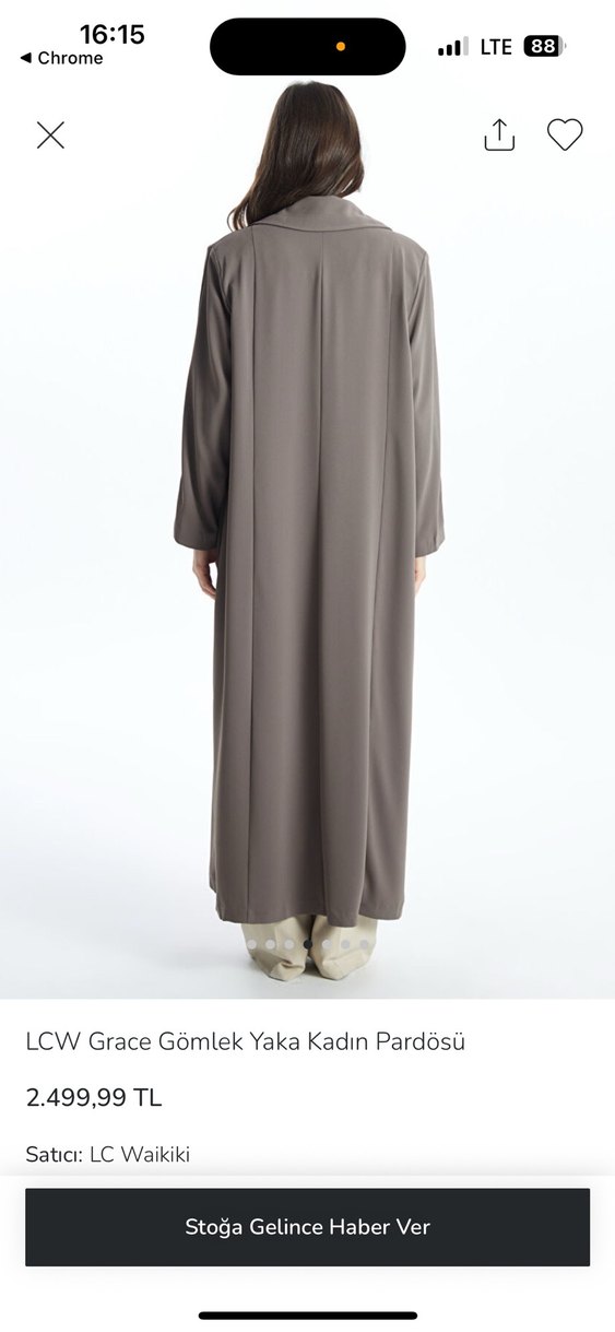 LCW Grace Uzun Kollu Kadın Pardösü - Görsel 2