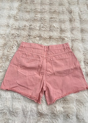 Pembe Mini Kot Şort Rahat Kesim - Görsel 4