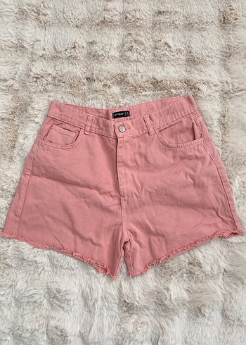 Pembe Mini Kot Şort Rahat Kesim - Görsel 2