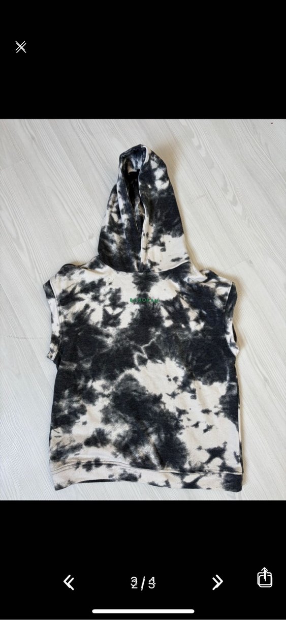 Kadın Gri Batik Desenli Kısa Kollu Sweatshirt - Görsel 2