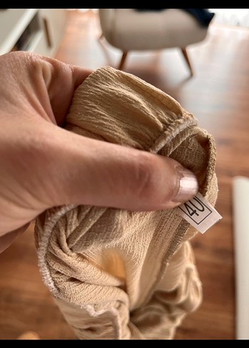 Bej Pilili Kadın Pantolon - Görsel 3