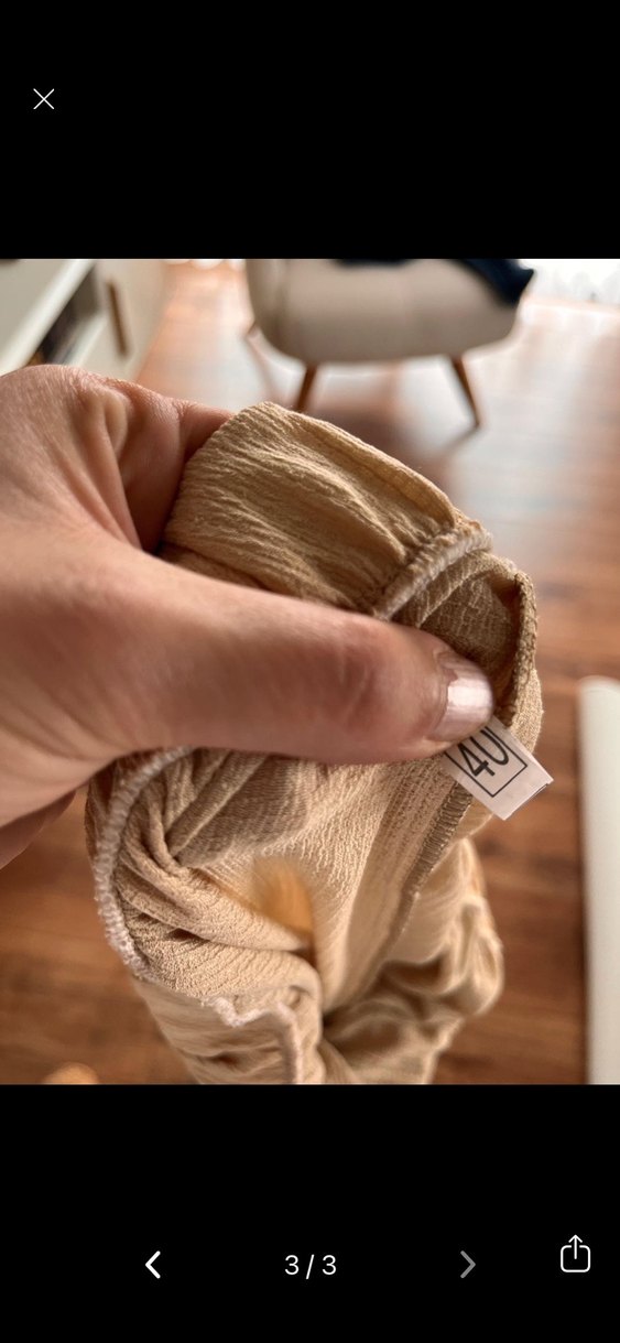 Bej Pilili Kadın Pantolon - Görsel 3