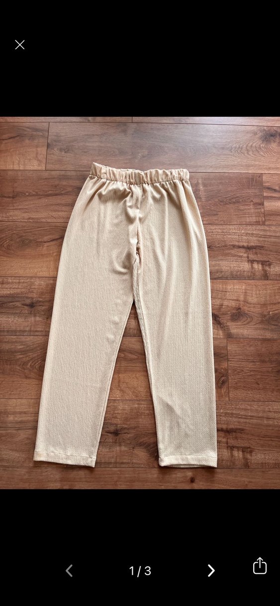 Bej Pilili Kadın Pantolon - Görsel 2