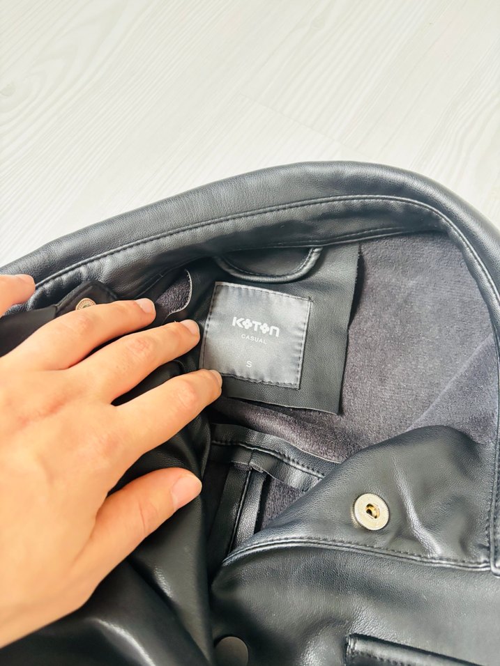 Siyah Düğmeli Deri Gömlek Ceket - Görsel 4