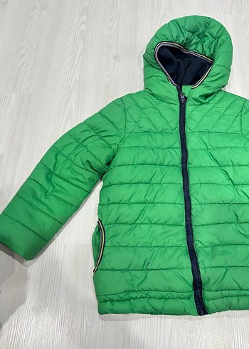 Erkek Çocuk Yeşil Kapüşonlu Fermuarlı Mont - Görsel 3