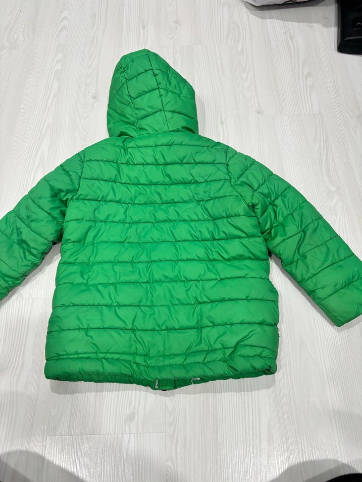 Erkek Çocuk Yeşil Kapüşonlu Fermuarlı Mont - Görsel 5