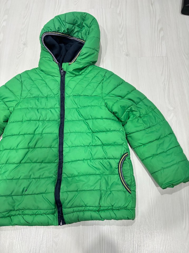 Erkek Çocuk Yeşil Kapüşonlu Fermuarlı Mont - Görsel 4