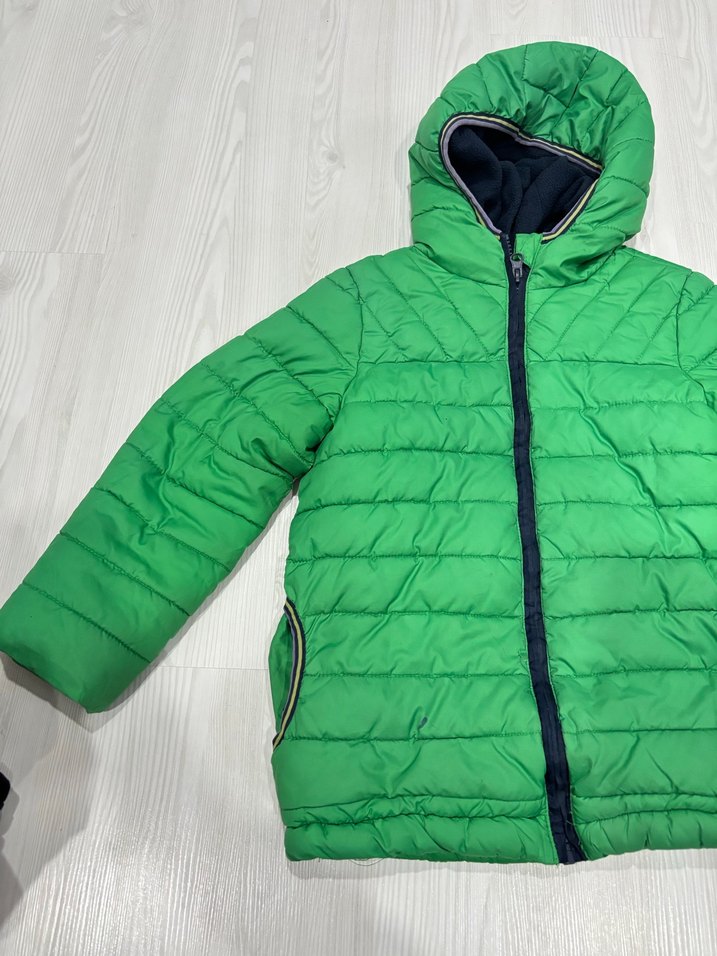 Erkek Çocuk Yeşil Kapüşonlu Fermuarlı Mont - Görsel 3