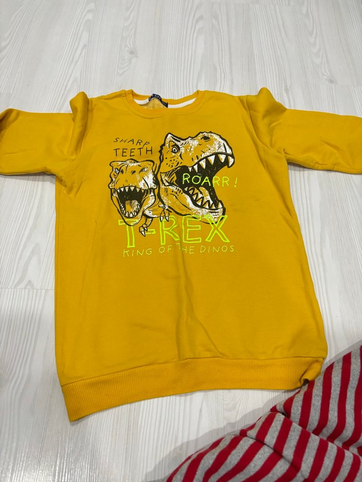 Sarı Baskılı Erkek Çocuk Sweatshirt - Görsel 3