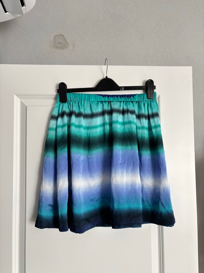 Turkuaz Batik Desen Pilili  Etek - Görsel 2