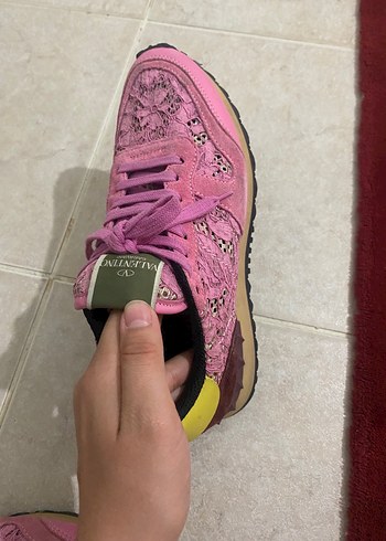 Valentino Pembe Dantelli Valentino Kadın Spor Ayakkabı
