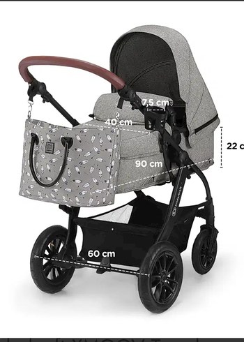 9- 36 kg Beden gri Renk Gri Bebek Arabası ve Oto Koltuğu Seti