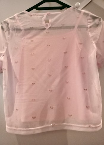 Kız Çocuk Transparan Pembe Tişört - Görsel 5