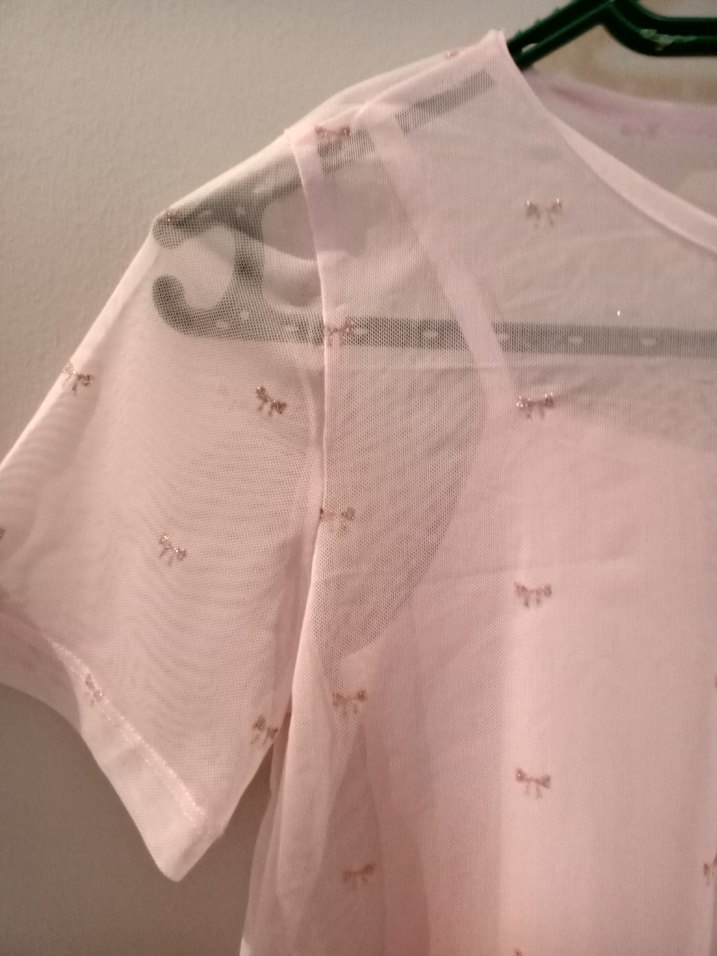 Kız Çocuk Transparan Pembe Tişört - Görsel 3