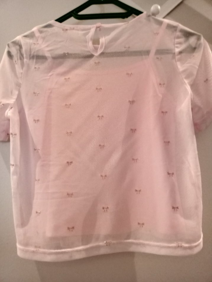 Kız Çocuk Transparan Pembe Tişört - Görsel 5